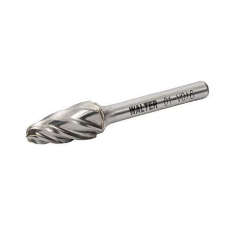 WALTER 01V014 CARBIDE BURR 1/4in Shank Double Cut SF - 3 DC - Mississauga Hardware Centre Inc