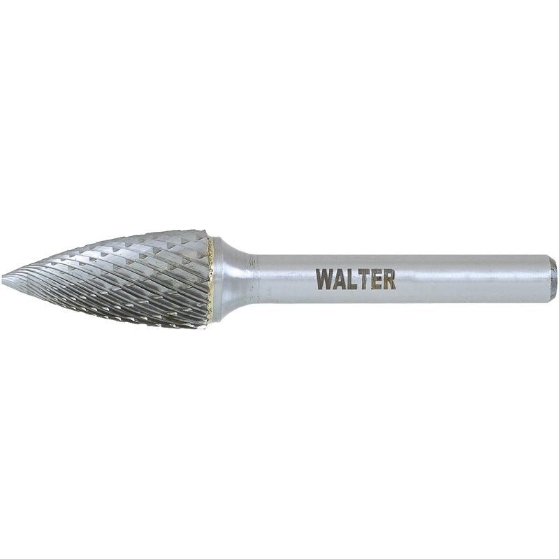 WALTER 01V044 CARBIDE BURR 1/4in Shank Double Cut SG - 1 DC - Mississauga Hardware Centre Inc