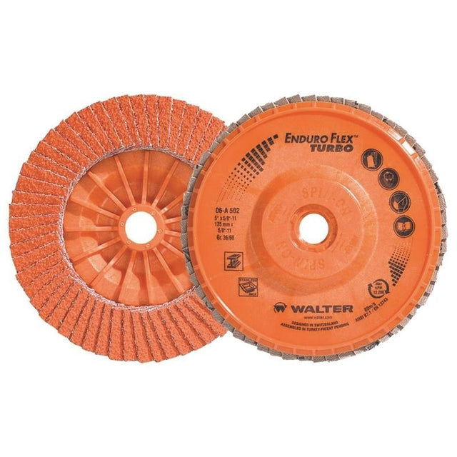 WALTER 06A502 ENDURO - FLEX Turbo Blending Disc 5in X 5/8in - 11 GR36/60 - Mississauga Hardware Centre Inc