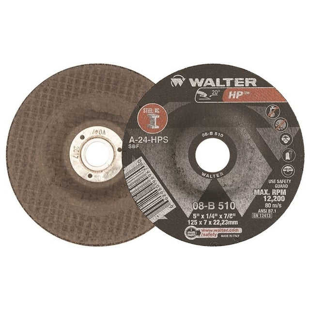 WALTER 08B510 HP GRINDING WHEEL HP GRINDING WHEEL 5in X in X 7/8in T27 - Mississauga Hardware Centre Inc