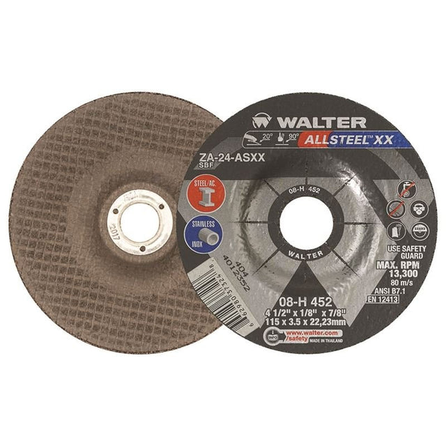 WALTER 08H452 HP XX Grinding Wheel 4 - 1/2in X 1/8in X 7/8in - Mississauga Hardware Centre Inc