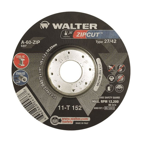 WALTER 11T152 ZIP WHEEL CUT - OFF 5in X 3/64 TYPE 27 - Mississauga Hardware Centre Inc