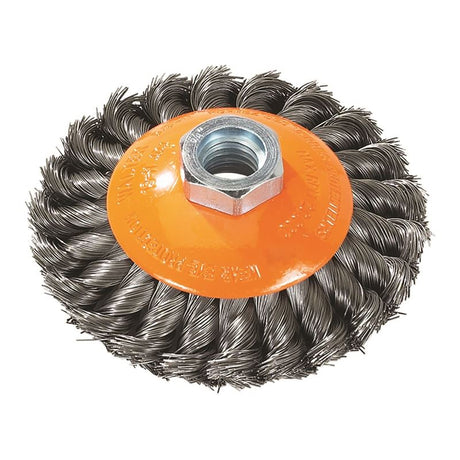 WALTER 13H404 4in X 5/8in SAUCER CUP BRUSH KNOT TWISTED WIRE - Mississauga Hardware Centre Inc