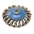 WALTER 13H414 4in X 5/8in STAINLESS STEEL SAUCER CUP BRUSH KNOT TWISTED WIRE - Mississauga Hardware Centre Inc