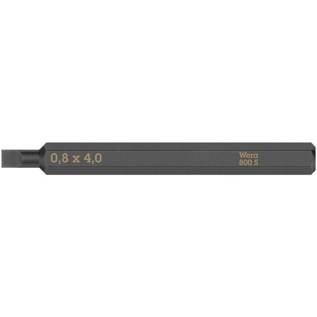 WERA 05018140001 800 S Slotted bits for impact screwdrivers, 0.8 x 4 x 70 mm - Mississauga Hardware Centre Inc