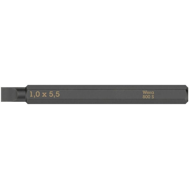 WERA 05018141001 800 S Slotted bits for impact screwdrivers, 1 x 5.5 x 70 mm - Mississauga Hardware Centre Inc