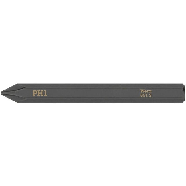 WERA 05018160001 851 S Phillips bits for impact screwdrivers, PH 1 x 70 mm - Mississauga Hardware Centre Inc
