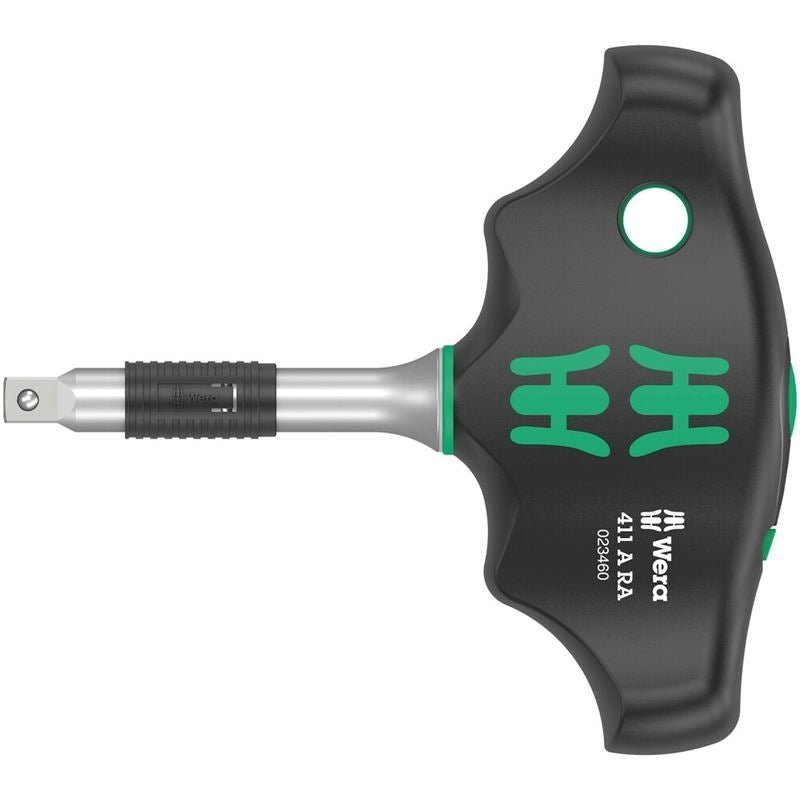 WERA 05023460001 411 A RA T - handle adapter screwdriver with ratchet function, 1/4in, 1/4in x 45 mm - Mississauga Hardware Centre Inc