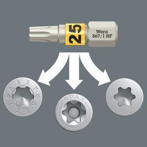 Wera 05057435001 Bit - Check 12 Wood Tx Hf 1, 12 Pieces - Mississauga Hardware Centre Inc
