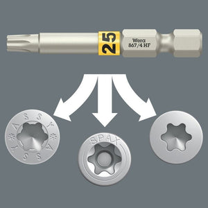 Wera 05060513001 867/4 Torx Hf Bits With Holding Function, Tx 15 X 89 Mm - Mississauga Hardware Centre Inc