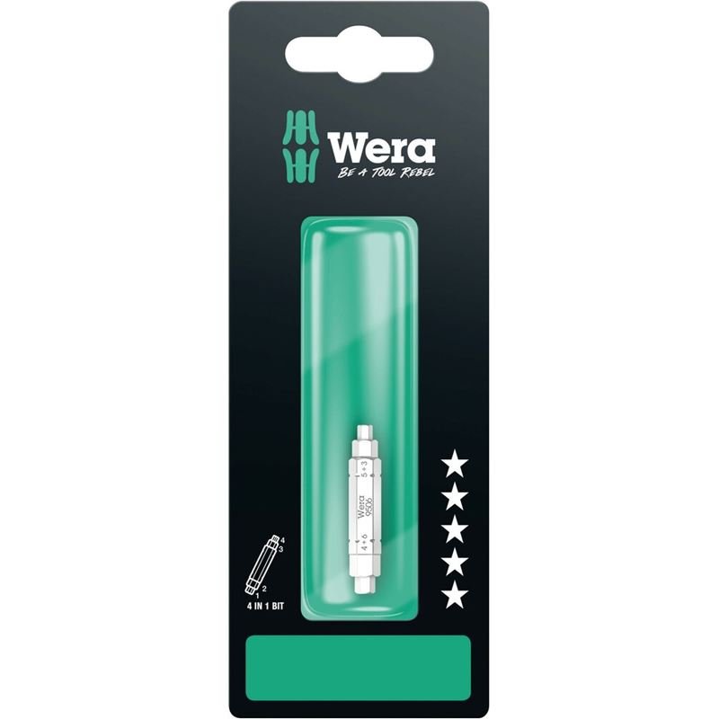 Wera 05073201001 9506 Sb 4 - In - 1 Bit 1, 3; 4; 5; 6 X 37 Mm - Mississauga Hardware Centre Inc