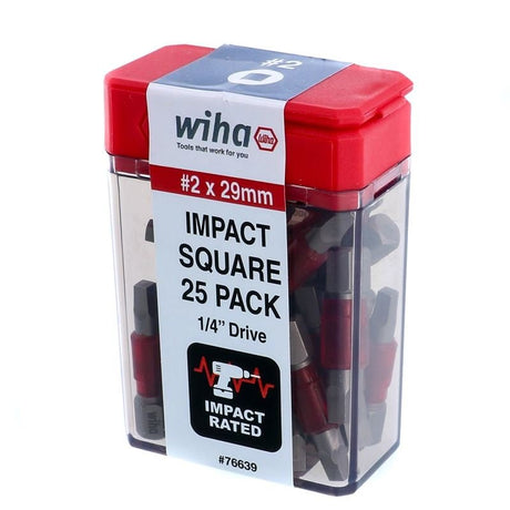 Wiha 2 Square 1 - Inch Terminator Impact Pack of 25 Bits - Mississauga Hardware Centre IncWiha ToolsWIHA-76639