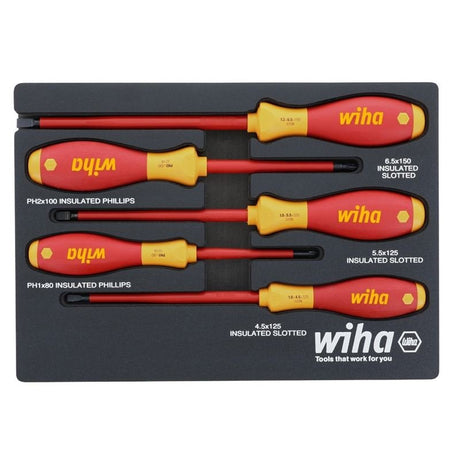 WIHA 32081 5 Piece Insulated SoftFinishÂ® Cushion Grip Screwdriver Tray Set - Mississauga Hardware Centre Inc