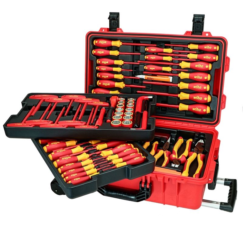 WIHA 32800 80 PIECE MASTER ELECTRICIAN'S INSULATED TOOLS SET IN ROLLING HARD CASE - Mississauga Hardware Centre Inc
