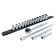 Wiha 33790 3/8 Inch Drive 12 Point Socket Set 1/4 to 7/8" with Ratchet and Extensions 13 - Piece - Mississauga Hardware Centre Inc