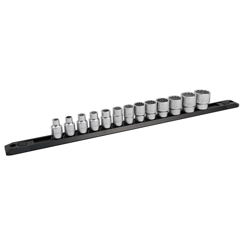Wiha 33790 3/8 Inch Drive 12 Point Socket Set 1/4 to 7/8" with Ratchet and Extensions 13 - Piece - Mississauga Hardware Centre Inc