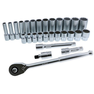 WIHA 33896 28 Piece 1/2â€ Drive Professional Standard and Deep Socket Tray Set - SAE - Mississauga Hardware Centre Inc