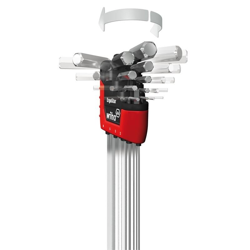 WIHA - 66982 ErgoStar Ball End Hex L - Key Inch/Metric 22 Piece Set - Mississauga Hardware Centre Inc