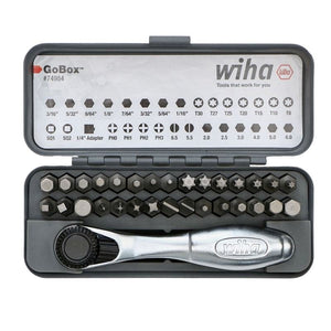 WIHA 74984 32 PIECE GOBOX STANDARD BIT SET WITH MINI RATCHET - Mississauga Hardware Centre Inc