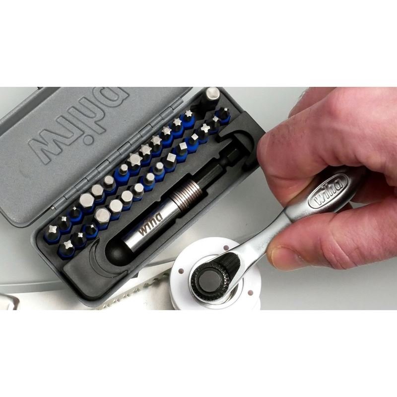 WIHA 76889 32 PIECE GOBOX TERMINATORBLUE MINI RATCHET AND IMPACT BIT SET - Mississauga Hardware Centre Inc