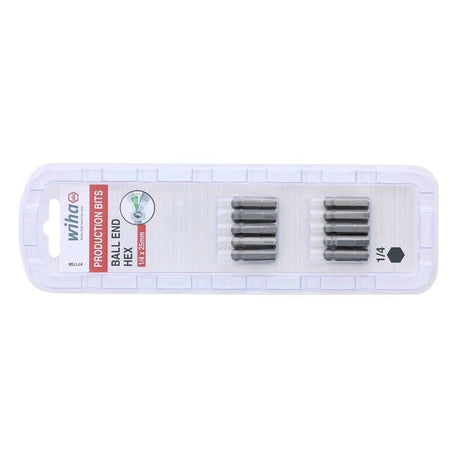 Wiha Ball End Hex Inch Insert Bit 1/4in Pack of 10 Bits - Mississauga Hardware Centre IncWiha ToolsWIHA-71708