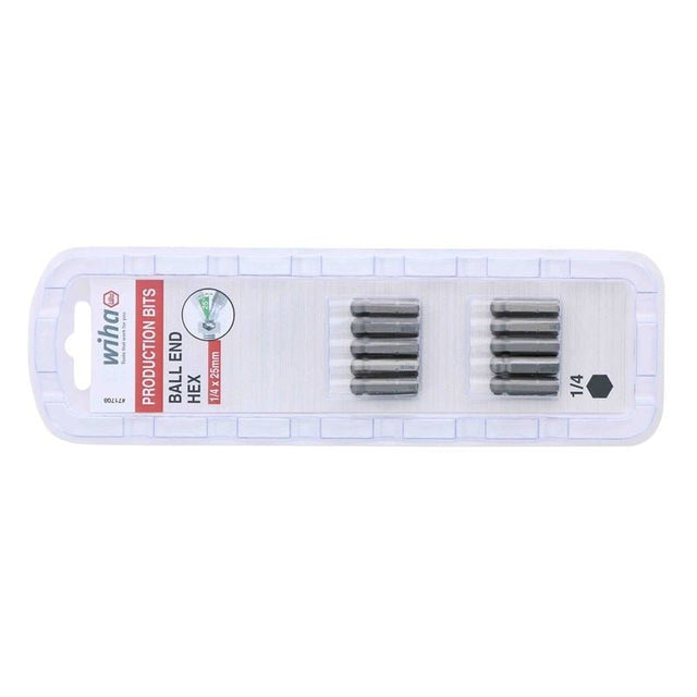 Wiha Ball End Hex Inch Insert Bit 1/4in Pack of 10 Bits - Mississauga Hardware Centre IncWiha ToolsWIHA-71708