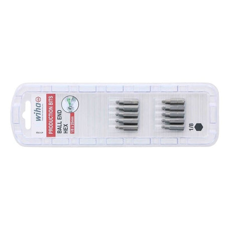 Wiha Ball End Hex Inch Insert Bit 1/8in Pack of 10 Bits - Mississauga Hardware Centre IncWiha ToolsWIHA-71703