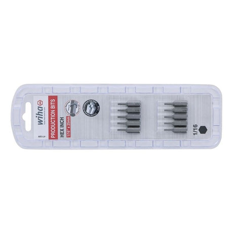 Wiha Hex Inch Insert Bit 1/16 x 25mm Pack of 10 Bits - Mississauga Hardware Centre IncWiha ToolsWIHA-71326
