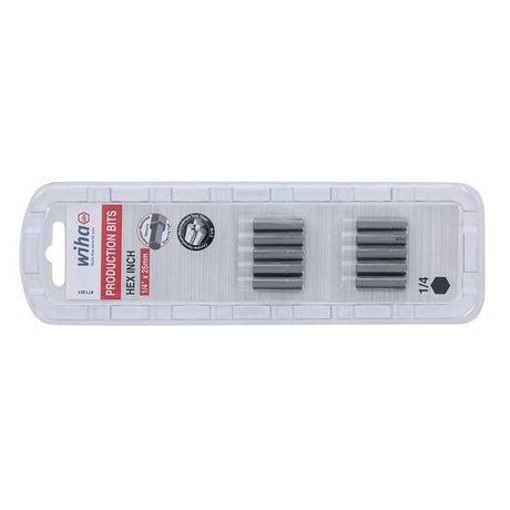 Wiha Hex Inch Insert Bit 1/4 x 25mm Pack of 10 Bits - Mississauga Hardware Centre IncWiha ToolsWIHA-71351