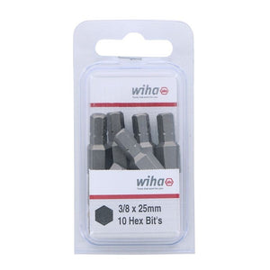Wiha Hex Inch Insert Bit 3/8 x 25mm Pack of 10 Bits - Mississauga Hardware Centre IncWiha ToolsWIHA-71356