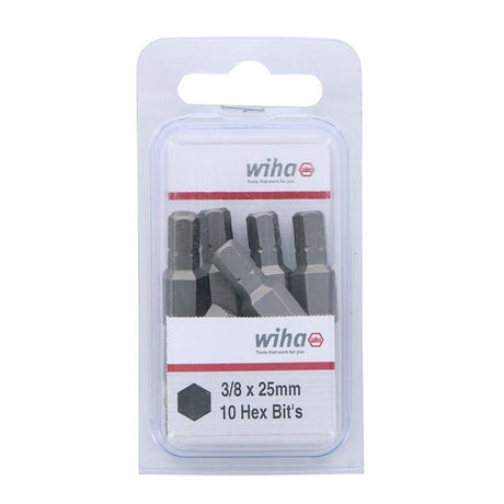 Wiha Hex Inch Insert Bit 3/8 x 25mm Pack of 10 Bits - Mississauga Hardware Centre IncWiha ToolsWIHA-71356