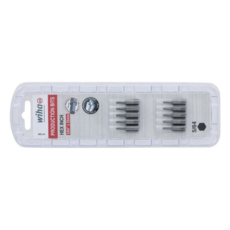 Wiha Hex Inch Insert Bit 5/64 x 25mm Pack of 10 Bits - Mississauga Hardware Centre IncWiha ToolsWIHA-71328