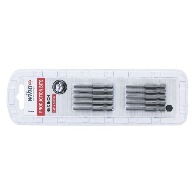 Wiha Hex Inch Power Bit 1/8 x 50mm Pack of 10 Bits - Mississauga Hardware Centre IncWiha ToolsWIHA-74313