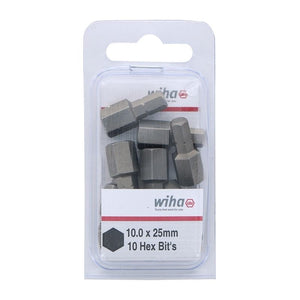 Wiha Hex Metric Insert Bit 10.0 x 25mm Pack of 10 Bits - Mississauga Hardware Centre IncWiha ToolsWIHA-71324