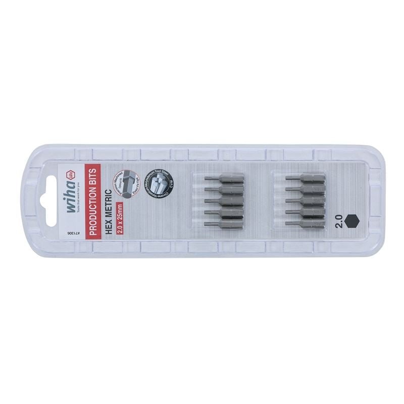 Wiha Hex Metric Insert Bit 2.0 x 25mm Pack of 10 Bits - Mississauga Hardware Centre IncWiha ToolsWIHA-71306