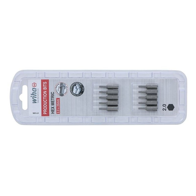 Wiha Hex Metric Insert Bit 2.0 x 25mm Pack of 10 Bits - Mississauga Hardware Centre IncWiha ToolsWIHA-71306