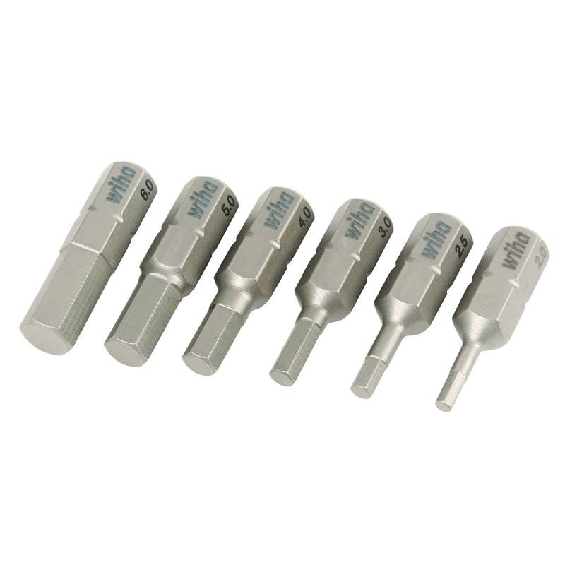 Wiha Hex Metric Insert Bit 2.0mm - 6.0mm 6 Pack - Mississauga Hardware Centre IncWiha ToolsWIHA-71397
