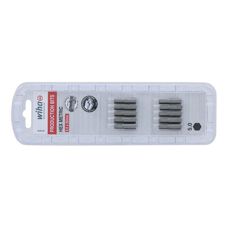 Wiha Hex Metric Insert Bit 5.0 x 25mm Pack of 10 Bits - Mississauga Hardware Centre IncWiha ToolsWIHA-71315