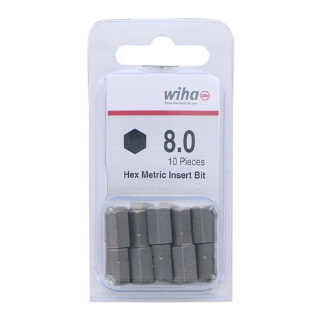 Wiha Hex Metric Insert Bit 8.0 x 25mm Pack of 10 Bits - Mississauga Hardware Centre IncWiha ToolsWIHA-71321