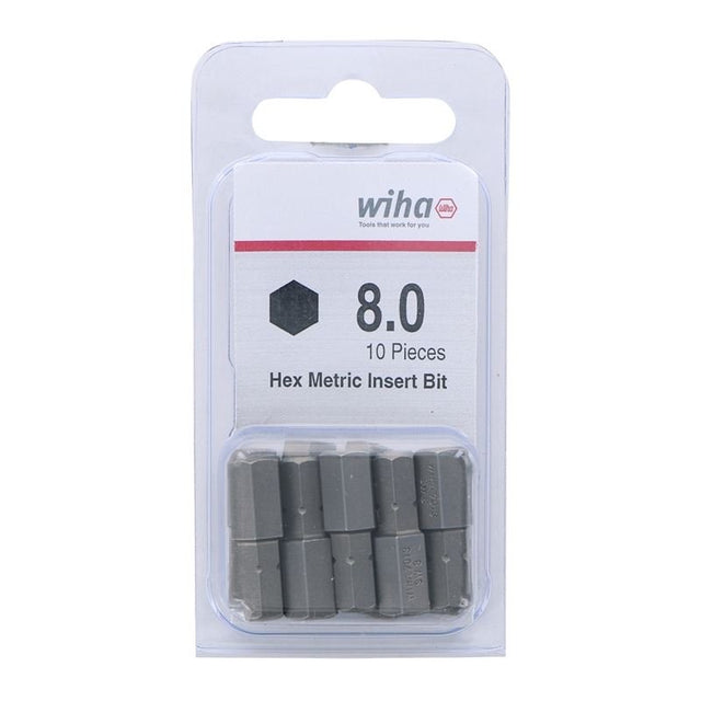 Wiha Hex Metric Insert Bit 8.0 x 25mm Pack of 10 Bits - Mississauga Hardware Centre IncWiha ToolsWIHA-71321