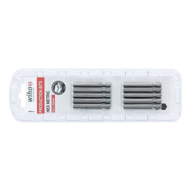 Wiha Hex Metric Power Bit 6.0 x 50mm Pack of 10 Bits - Mississauga Hardware Centre IncWiha ToolsWIHA-74360