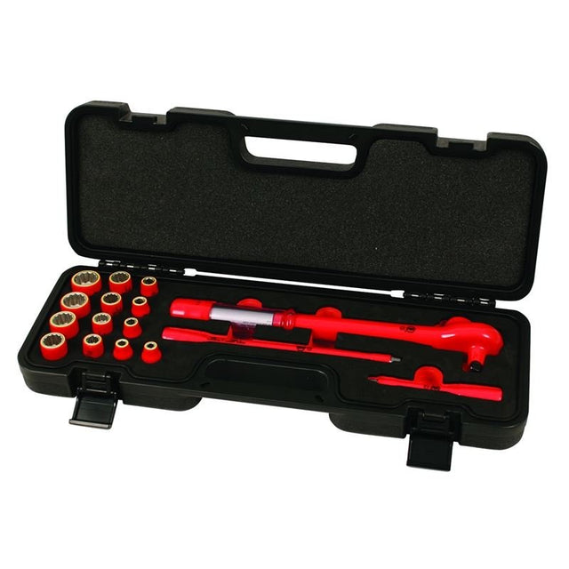 Wiha Insulated 3/8in Drive Ratcheting Torque Wrench Inch Socket Set - Mississauga Hardware Centre IncWiha ToolsWIHA-30190