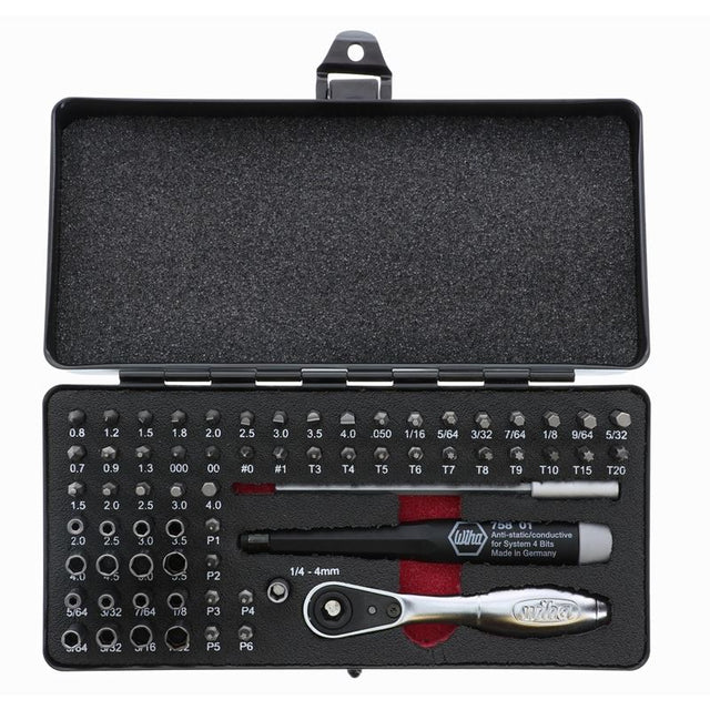 Wiha Master Tech 65 Piece Set - ESD Handle, Mini Ratchet and MicroBits In Metal Storage Box - Mississauga Hardware Centre IncWiha ToolsWIHA-75965