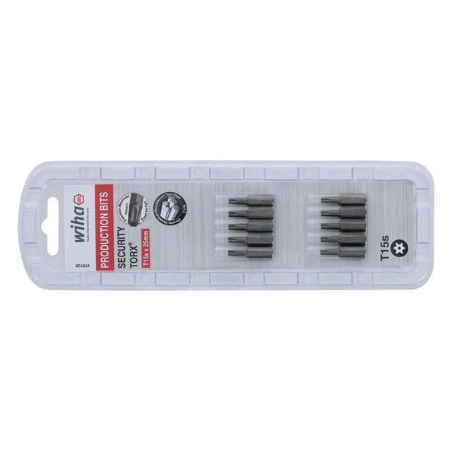 Wiha Security Torx Insert Bit T15s Pack of 10 Bits - Mississauga Hardware Centre IncWiha ToolsWIHA-70139