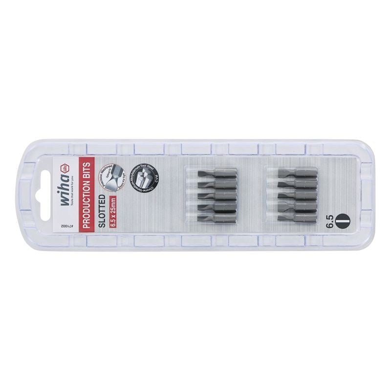 Wiha Slotted Insert Bit 6.5 x 25mm Pack of 10 Bits - Mississauga Hardware Centre IncWiha ToolsWIHA-71002