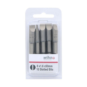 Wiha Slotted Power Bit 8.0 x 1.6 x 50mm Pack of 10 Bits - Mississauga Hardware Centre IncWiha ToolsWIHA-74023