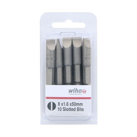 Wiha Slotted Power Bit 8.0 x 1.6 x 50mm Pack of 10 Bits - Mississauga Hardware Centre IncWiha ToolsWIHA-74023