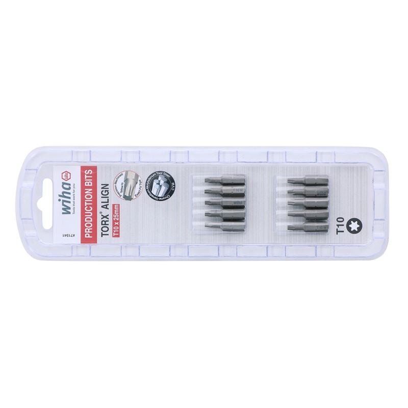 Wiha Torx Align Insert Bit T10 x 25mm Pack of 10 Bits - Mississauga Hardware Centre IncWiha ToolsWIHA-71541