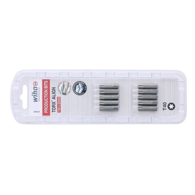Wiha Torx Align Insert Bit T40 x 25mm Pack of 10 Bits - Mississauga Hardware Centre IncWiha ToolsWIHA-71547