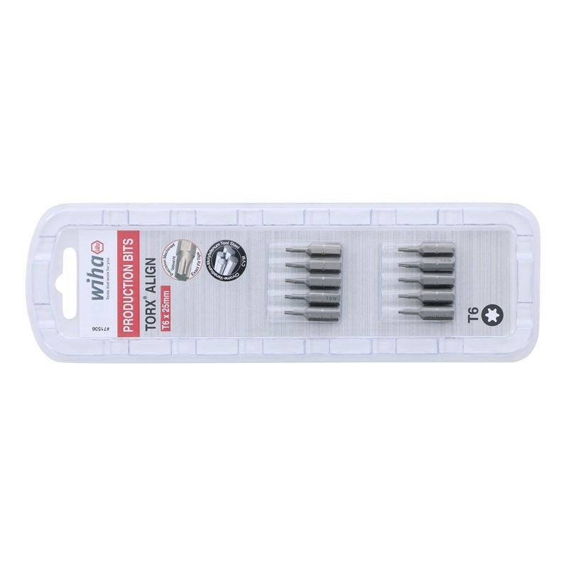 Wiha Torx Align Insert Bit T6 x 25mm Pack of 10 Bits - Mississauga Hardware Centre IncWiha ToolsWIHA-71536